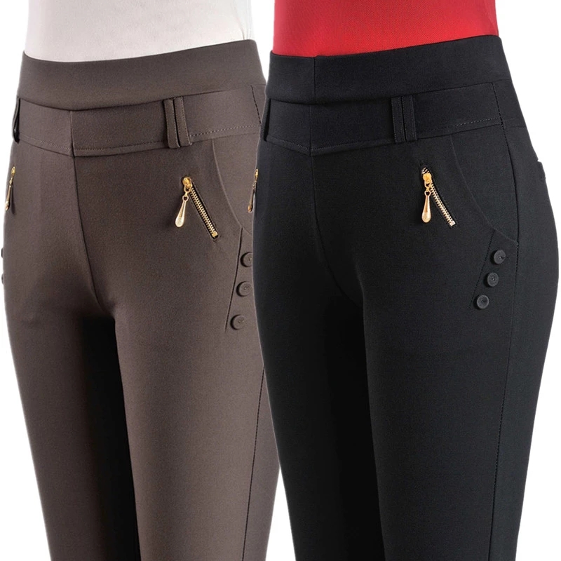 Pantalon décontracté de grande taille pour femme, long adt, taille haute, nouvelle collection printemps/automne 2021