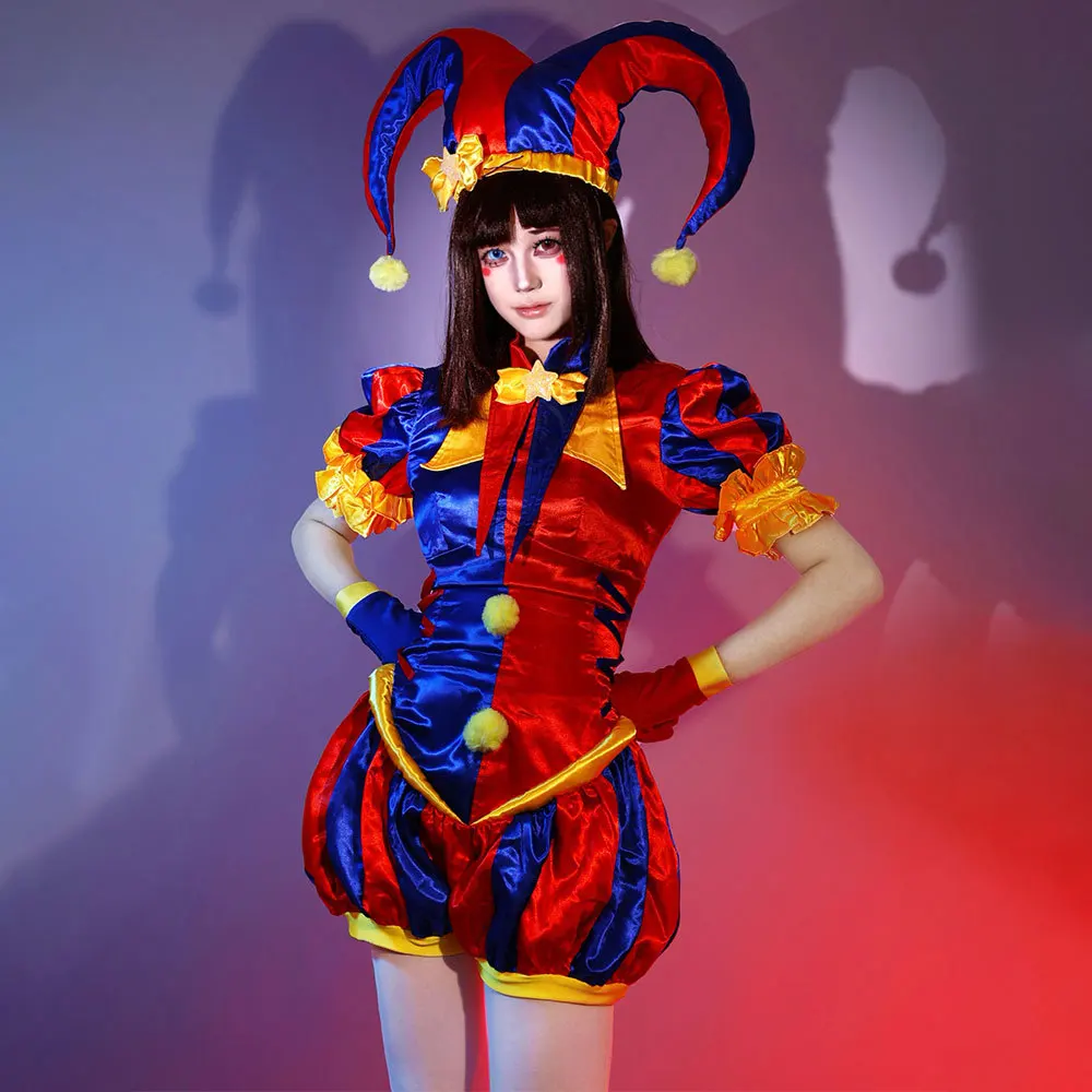 Costumes de cosplay Pomni, uniforme de clown, anime The Amazing Digital Circus, jeu de rôle, tenue de fête d'Halloween et de carnaval