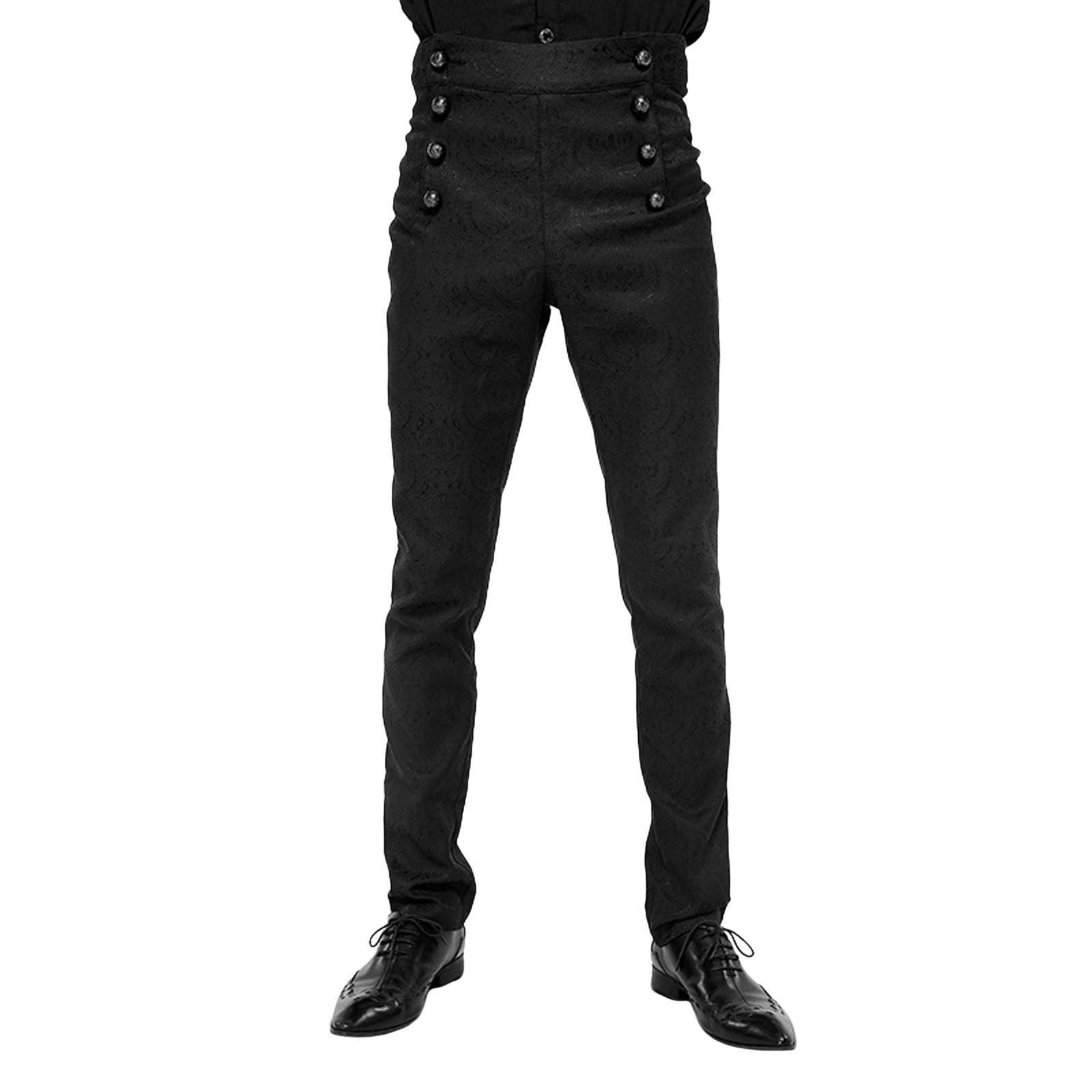 Pantalon Steampunk Victorien pour Homme, Taille Haute, Style Historique, Rétro, Boutonné, Gothique, Décontracté, pour Mariage