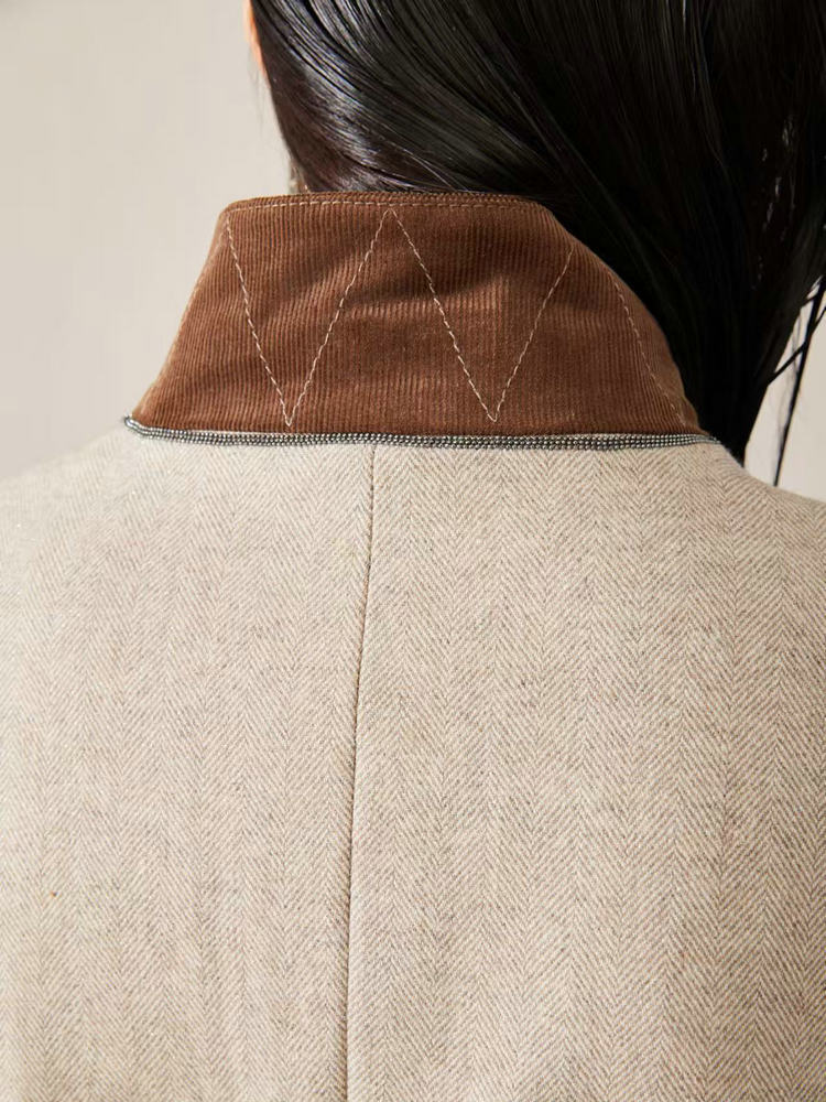 Gilet en mélange de laine pour femme, style navetteur, veste gilet tendance à col en V avec ceinture ajustable à la taille