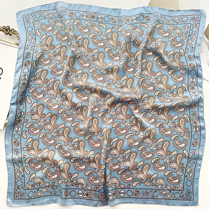 Foulard de tête pour femmes, foulard carré de luxe, Bandana, bandeau pour cheveux, tache douce, pour habiller vous regarde, printemps/été