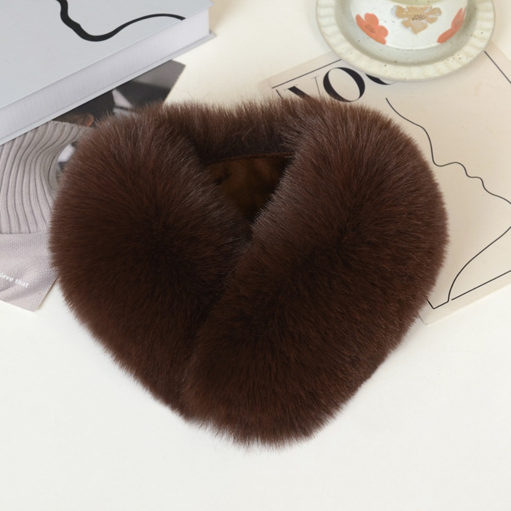 Nouveau Faux col en fourrure doux épaissi col croisé plus chaud cou Portection cou chaud châle femmes