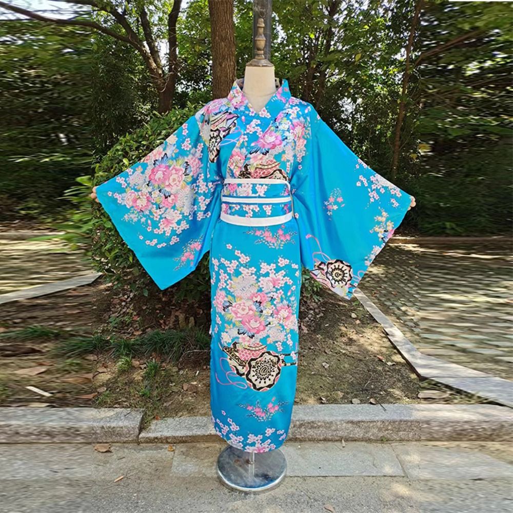 Costume de cosplay, kimono japonais traditionnel imprimé de fleurs, style japonais, robe kimono Sakura pour fille, élégance asiatique