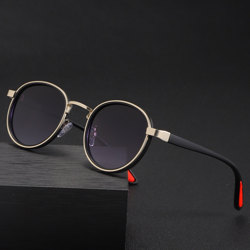 1 paire de lunettes rondes simples et tendance, accessoire photo unisexe, plusieurs couleurs disponibles