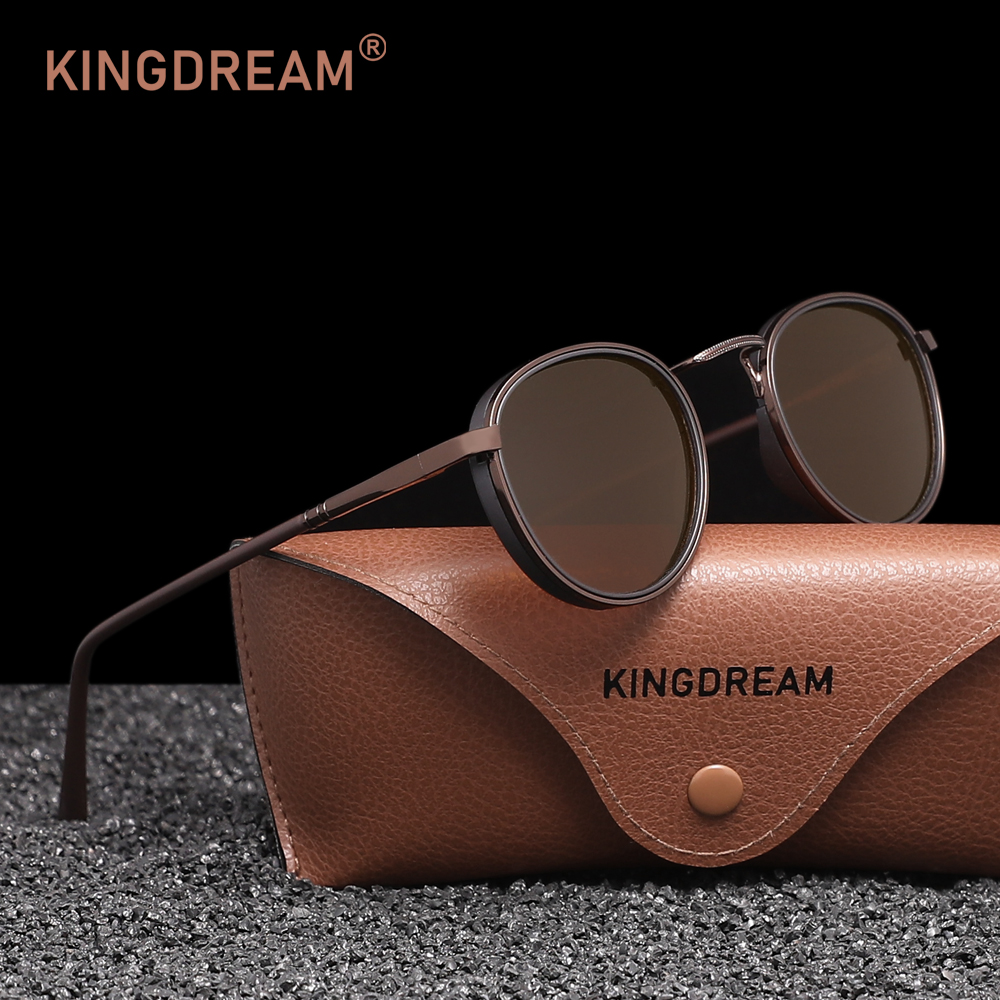 Lunettes de soleil populaires à monture ronde pour hommes, anti-éblouissement, tendance, polarisées, design UV400, lunettes vintage pour femmes