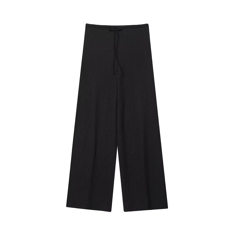 MUJER femmes pantalons ensembles texturés taille haute pantalons ensembles pour femmes 2 pièces sans manches gilet femme tenue dame ensembles femmes costumes
