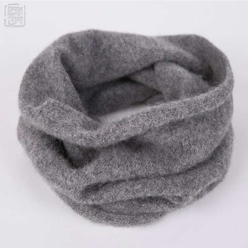 Femmes Tube écharpe laine cou anneau hommes cou plus chaud lapin cheveux capot cheminée écharpe lapin cachemire doux tricot accessoires unisexe