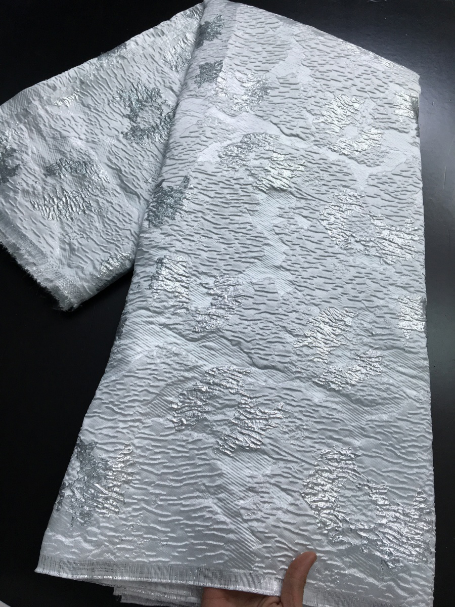 Tissu nigérian en brocart 2025, haute qualité, 2.5 Yards, Jacquard africain, dentelle dorée, luxe pour femmes, robes de soirée