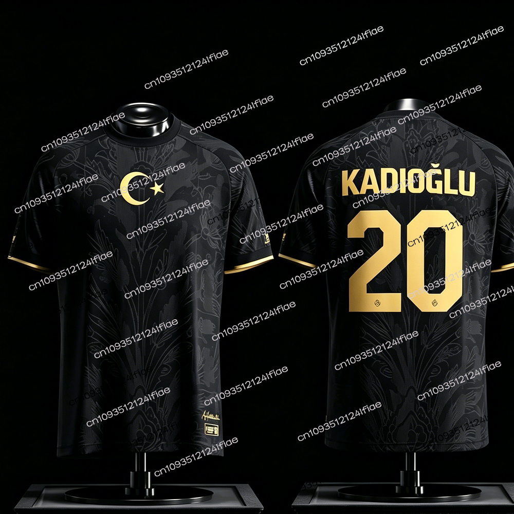 Nouveau maillot de football turc pour homme 2026, décontracté et à séchage rapide, idéal pour les sports de plein air, grande taille, col rond, manches courtes