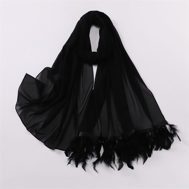 17 couleurs 70*175 cm nouvelle écharpe en mousseline de soie de couleur unie femmes musulmanes ventiler Hijab Wrap Ramadan Islam plume gland châle dame