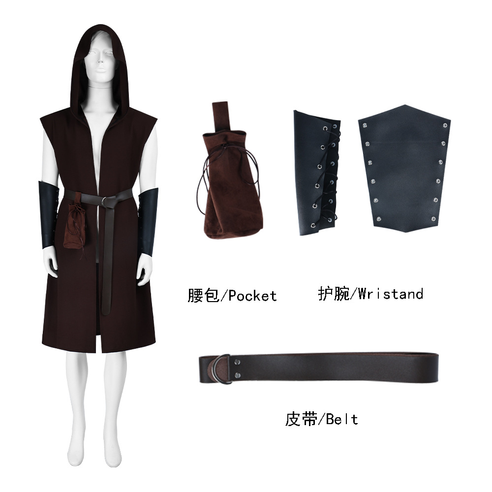 Tunique médiévale Viking Norman Warriors Costume homme Larp Tabard tenue chemise longue hauts gilet sans manches manteau Halloween pour hommes 30