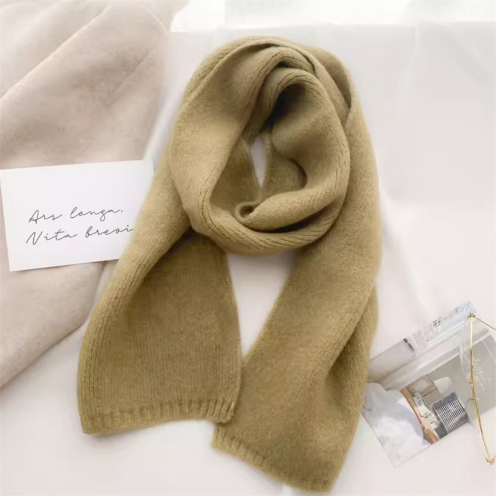 Mode cachemire écharpe hiver tricot hommes femmes écharpe thermique laine mélange foulard couleur unie plus chaud cou couverture nouveau 2025