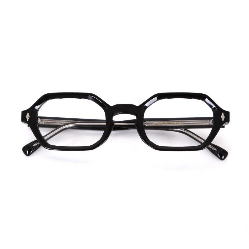 Lunettes optiques polygonales à petite monture pour femmes, rétro, luxe, Design à rivets, monture en acétate, verres transparents