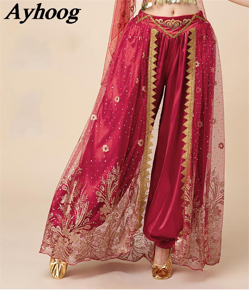 Nouveaux pantalons de danse indienne pour femmes, costume de danse du ventre Jasmine Princess, pantalon de cosplay pour adultes, Bollywood, princesse arabe