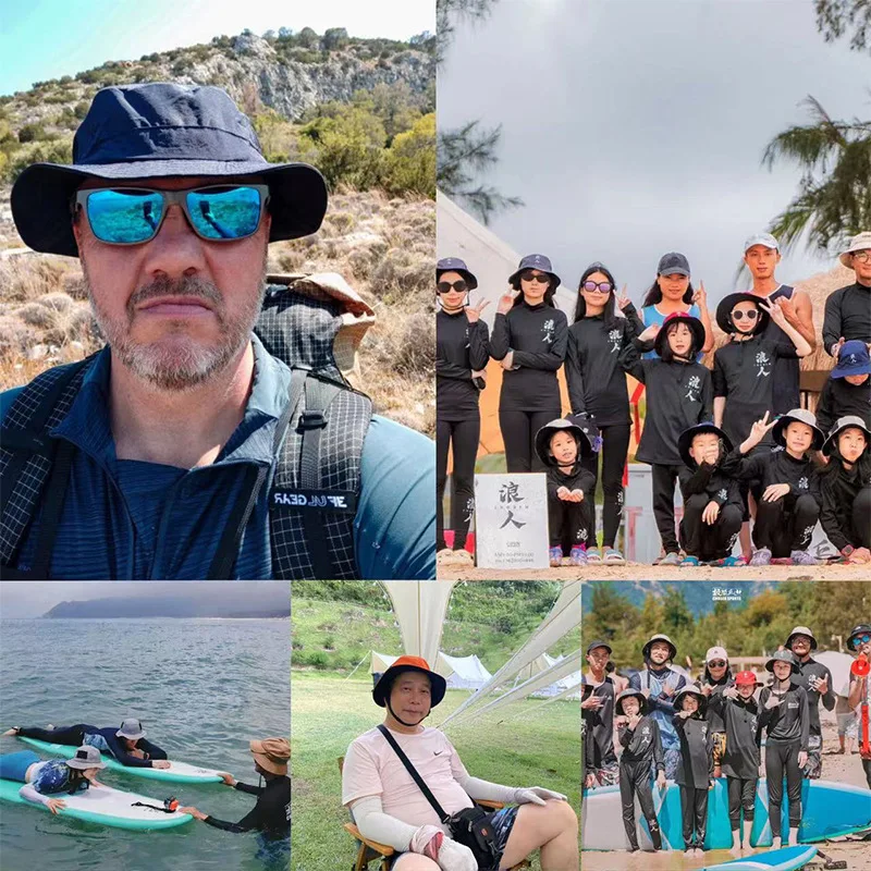 Casquette de Surf de plage en maille respirante, chapeau de soleil UPF50 +, casquette de pêche en plein air d'été, chapeau seau réglable pour Sport aquatique