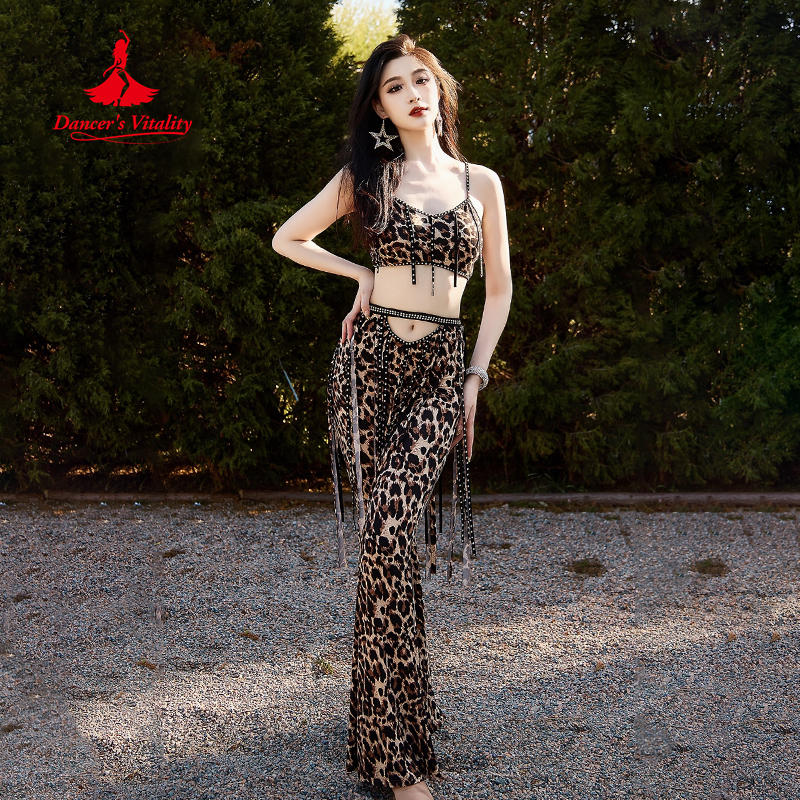 Costumes d'entraînement de danse du ventre pour femmes, ensemble haut de gamme Sexy imprimé léopard, vêtements d'entraînement professionnel de danse orientale, nouvelle collection
