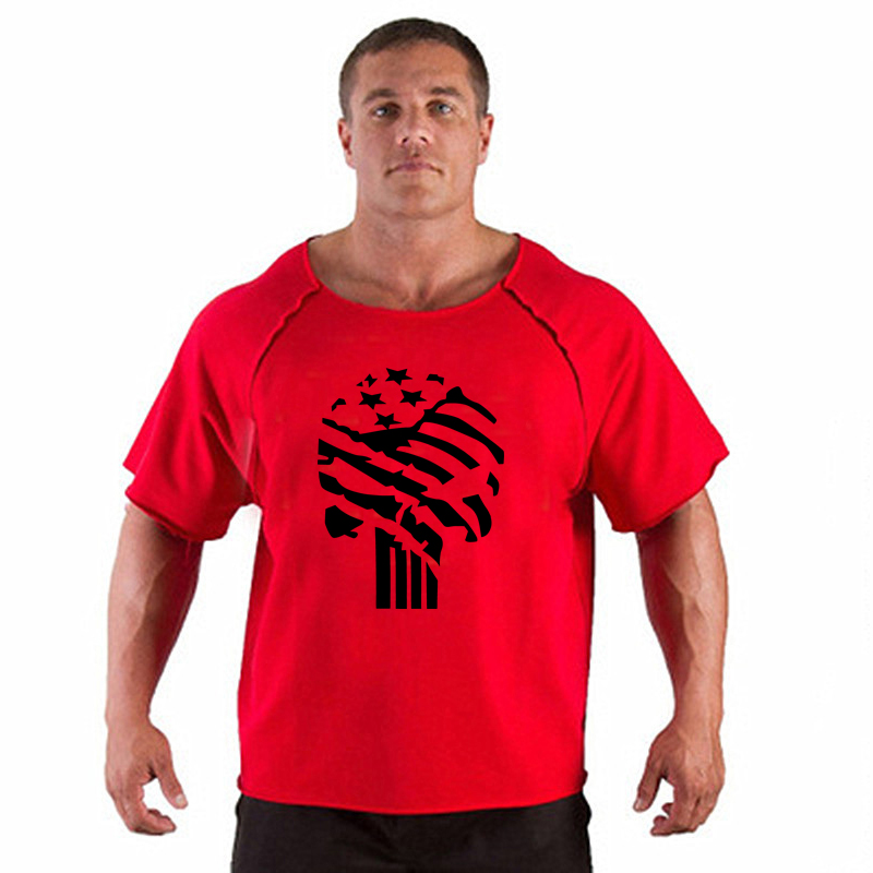 T-shirt Respirant en Coton Vintage pour Homme, Vêtement de Musculation, Gym, Course à Pied, Été