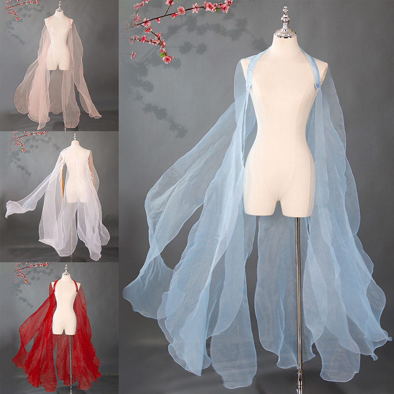 Cape Hanfu chinoise, chemise à grandes manches de style ancien, manteau en mousseline, vêtements de danse classique, robe de princesse, long châle