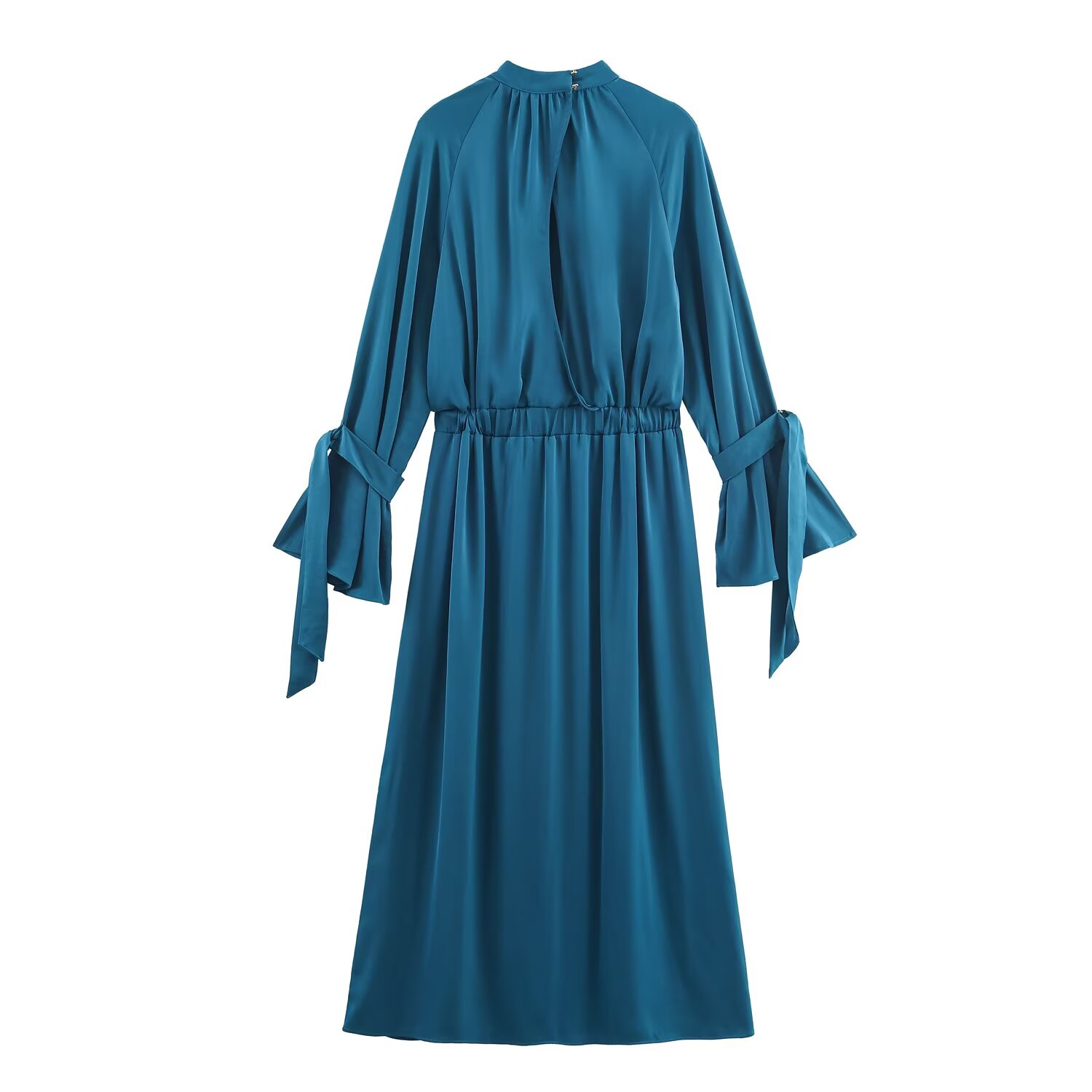 BSAY Satin Texture robe mi-longue femmes mode 2025 automne hiver nouveau français élégant longues robes Chic femme vêtements de soirée