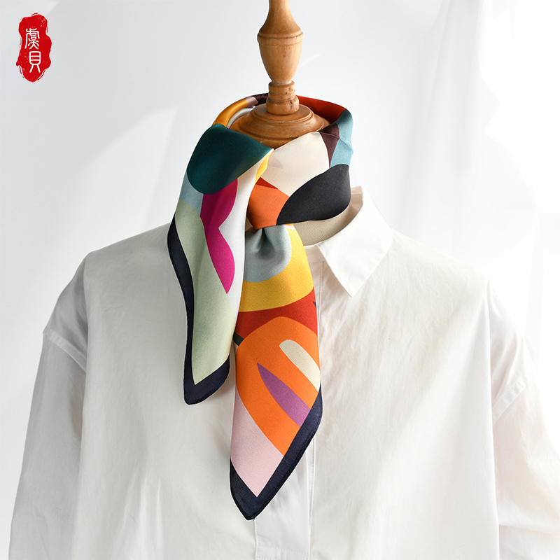 Petit foulard rétro en soie naturelle pour femmes, imprimé fleur 100% soie véritable de haute qualité 50cm petit foulard carré cadeau de luxe pour dame