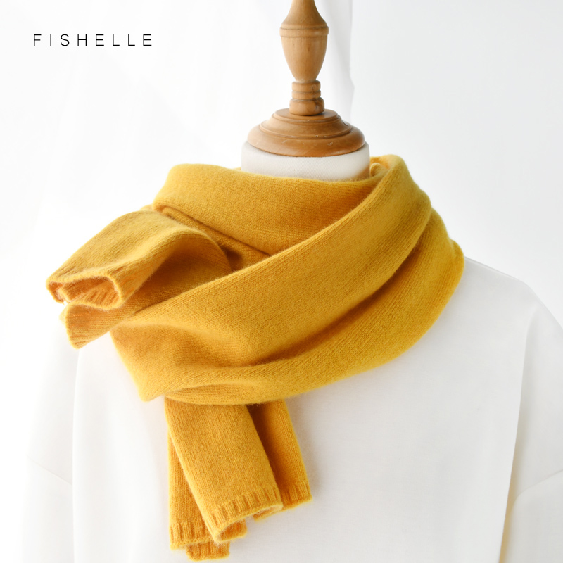 Écharpe en laine pour femmes et hommes, couleur unie, chaude pour l'hiver, tricotée, courte et fine, écharpe pour femmes adultes, enfants, cadeau de Noël et de Nouvel An.
