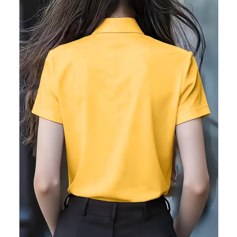 Chemisier d'été pour femme, nouvelle mode, uni, avec nœud et volants, style vintage, manches courtes, chemise blanche, vêtements féminins 2026