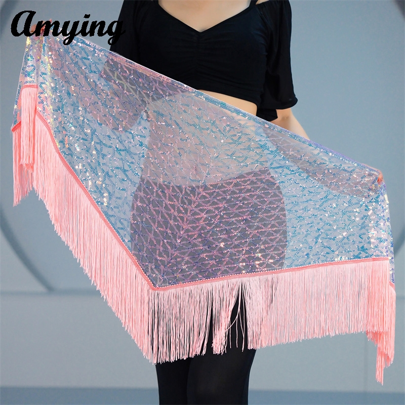 Nouvelle danse du ventre hanche écharpe pour femmes Fitness tendance danse sport gland Triangle écharpe scintillante hanche écharpe gland taille chaîne