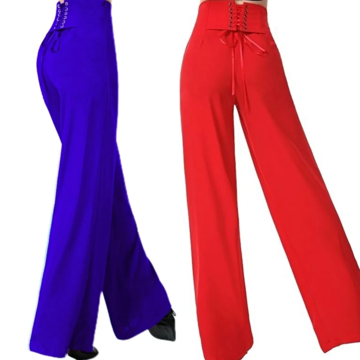 Pantalon femme pantalon de danse latine danse moderne danse salle de bal pantalon à jambes larges dames taille haute décontractée pantalon en mousseline de soie ample