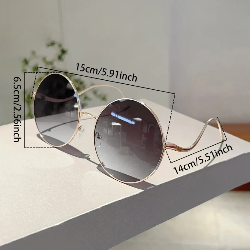 Lunettes de soleil rondes surdimensionnées pour femmes, nouvelle mode vintage, verres dégradés, rétro, tendance, design luxueux et élégant