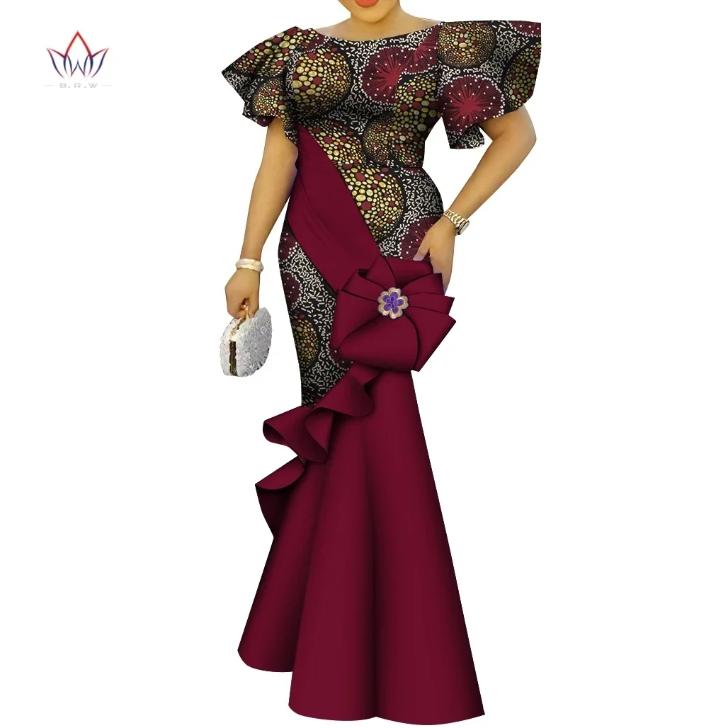 Robe de soirée africaine pour femmes, robes longues Ankara, robes à fleurs élégantes, robes d'église éducatives pour femmes, WYpayée ity 98