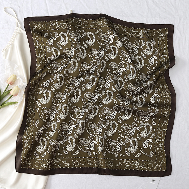 90*90 cm Paisley soie Satin cheveux écharpe femmes foulard imprimé femme carré Bandana cou Hijab dame châles foulards Sjaal