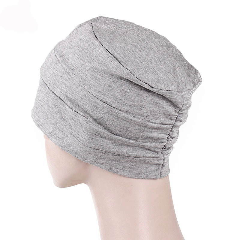 Nouveau bonnet chimio confortable en coton doux pour femmes musulmanes, turban de nuit, couvre-chef pour perte de cheveux due au cancer, accessoires pour cheveux M72701