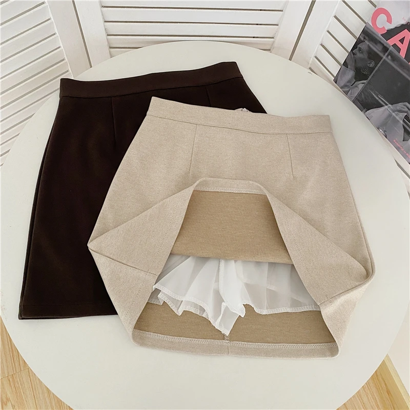 Mini-jupes A-line pour femmes, vêtements au-dessus du genou, style de rue preppy basique, prédominant, sexy, minimaliste, BF, le plus récent, été
