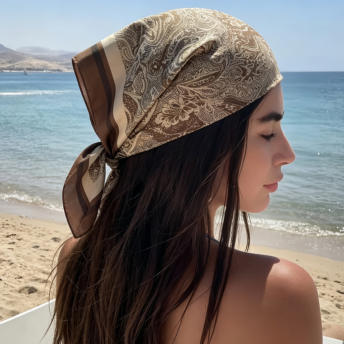 Nouveau Foulard en Satin Doux 2026 pour Femme, Imprimé Paisley, Écharpes Carrées et Châles pour Dames