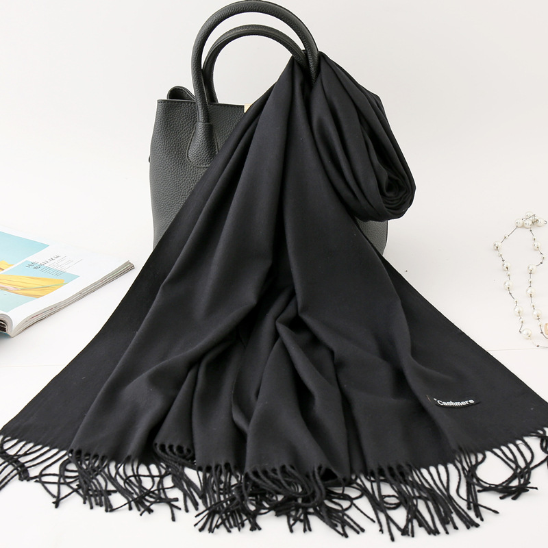 Écharpe en cachemire de couleur unie pour hommes hiver Pashmina foulard chaud marine noir gris foulards d'affaires pour hommes châles Bufandas masculins