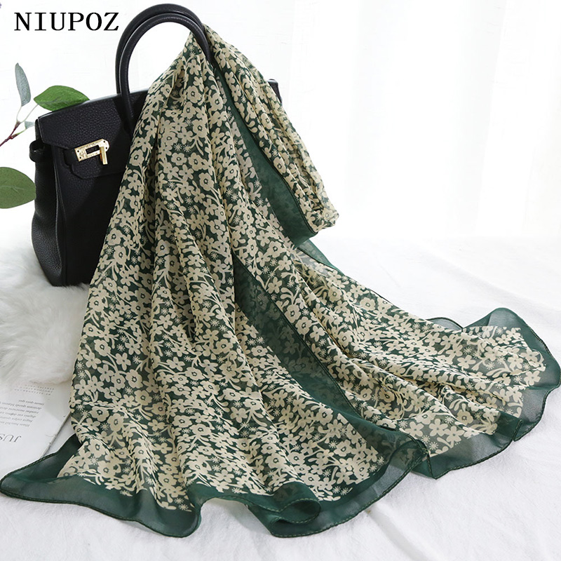 Foulard en mousseline de soie pour femmes, petite fleur, élégant, Bandana, pour voyage d'été, protection solaire, châle Hijab fin