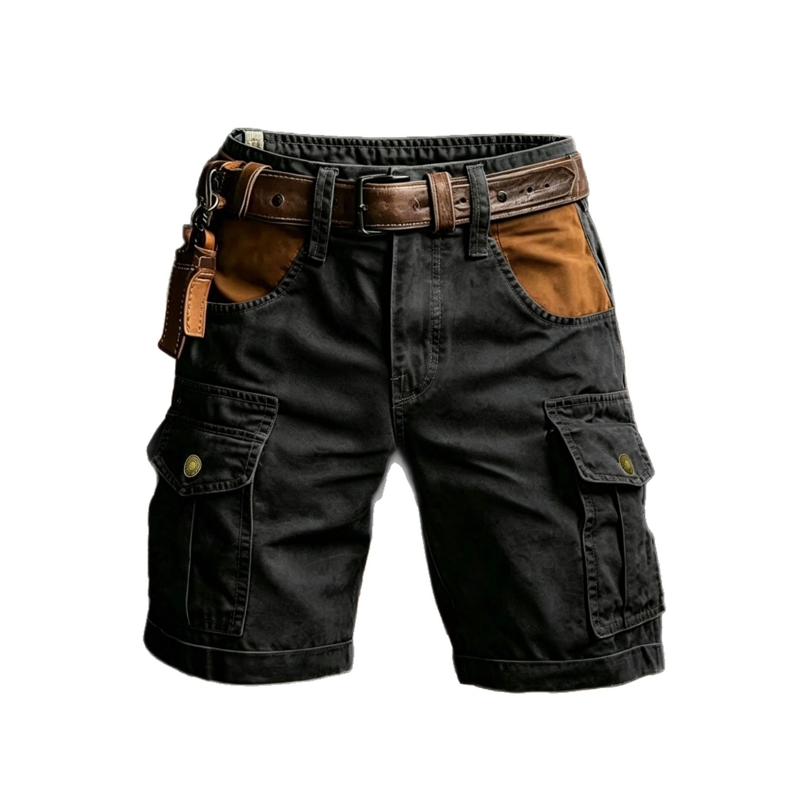 Shorts cargo pour hommes 100% coton pur, style vintage américain, multi-poches, vêtements de travail en plein air, shorts décontractés pour la randonnée quotidienne