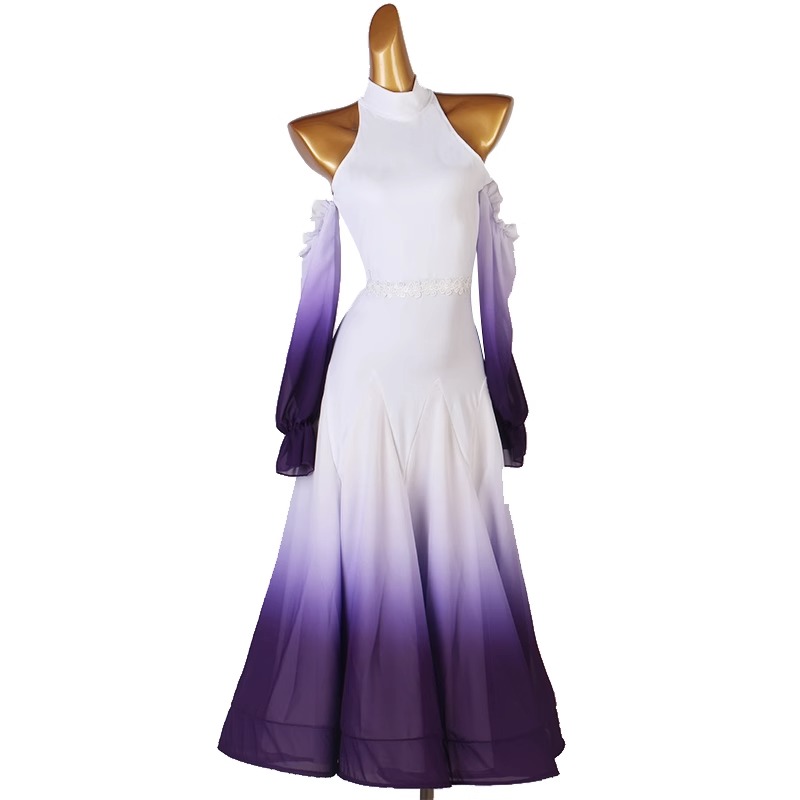 Robe Longue en Mousseline de Soie pour Femme, Costume de Concours de brev, Standard, Tango, Valse, Moderne, Personnalisé, 2026