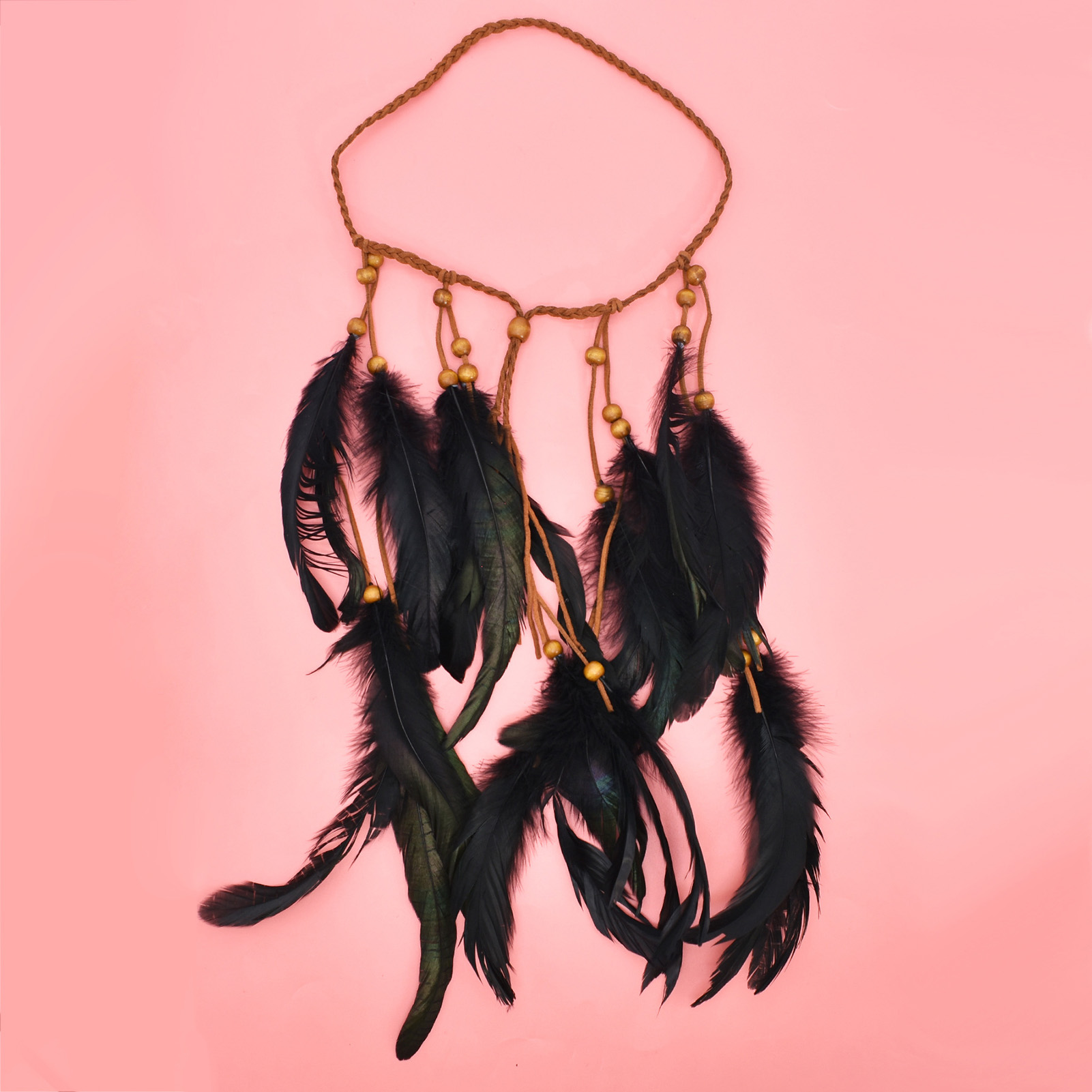 Serre-tête bohème à plumes avec longues franges, style ethnique vintage, accessoire de cheveux, bandeau en forme de vigne pour femme, idéal pour les fêtes et la mode