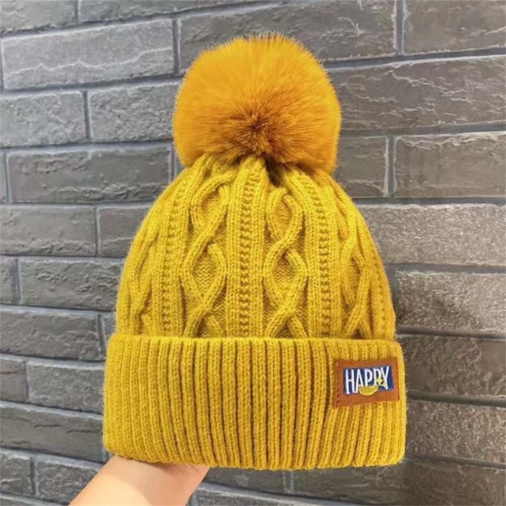Chapeau d'hiver épais élégant garder au chaud bonnet chapeaux casquette tricotée femmes pompons chapeau Protection des oreilles