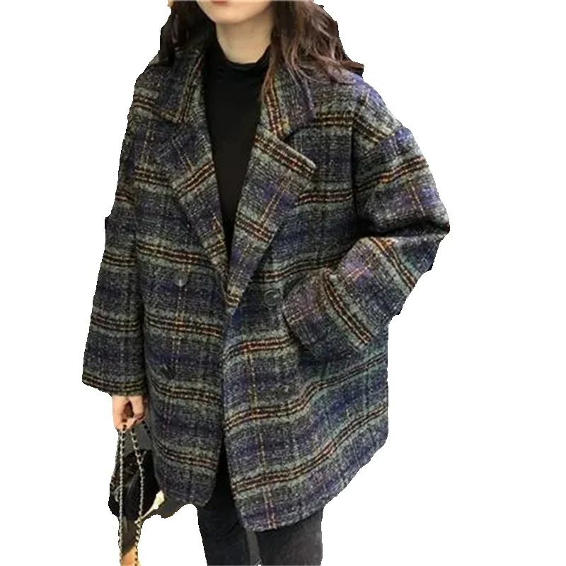 Manteau à carreaux pour femmes, nouvelle édition coréenne, Style occidental rétro, âge réduit, petit manteau à muffler parfumé pour femmes WF, printemps 2025