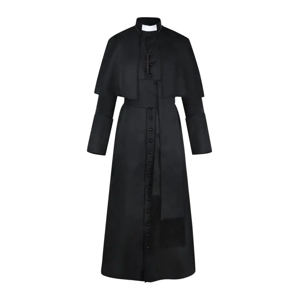 Robe Médiévale Rétro Quatre Couleurs, Tenue Complète de Cosplay, Costume de Prêtre et de Présenteuse pour Adultes, Idéal pour Halloween, Carnaval et Jeux de Rôle