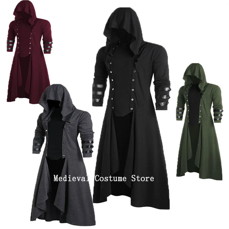 Adulte hommes médiéval victorien Costume smoking Gentleman Tailcoat gothique Steampunk Trench Coat redingote tenue pardessus uniforme