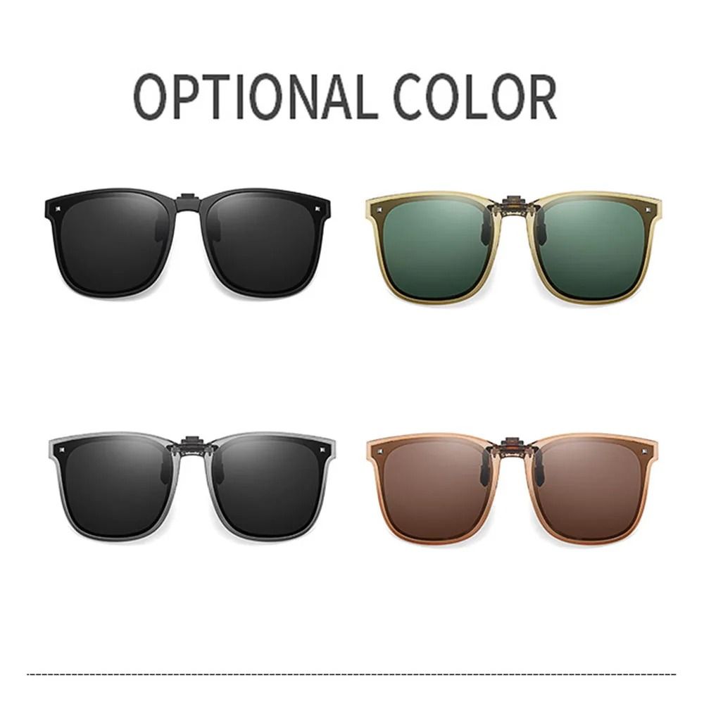 Lunettes de soleil polarisées à Clip, Protection UV 400, facile à transporter, monture carrée pliante, pour femmes et hommes