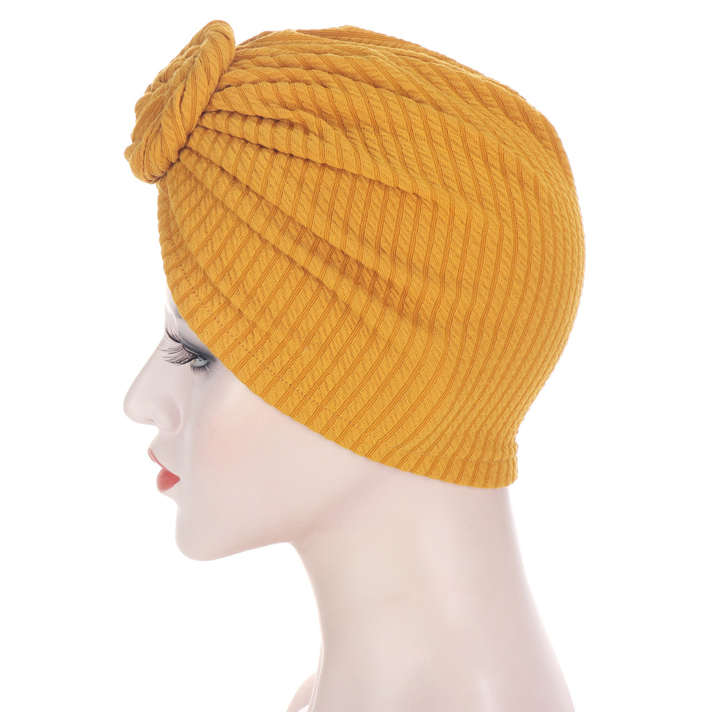 Turban à nœud torsadé pour femme, bonnet pour fille, vêtements de sauna, chimio, tête ronde, perte de cheveux douce commandée, mode alopécie, TS013