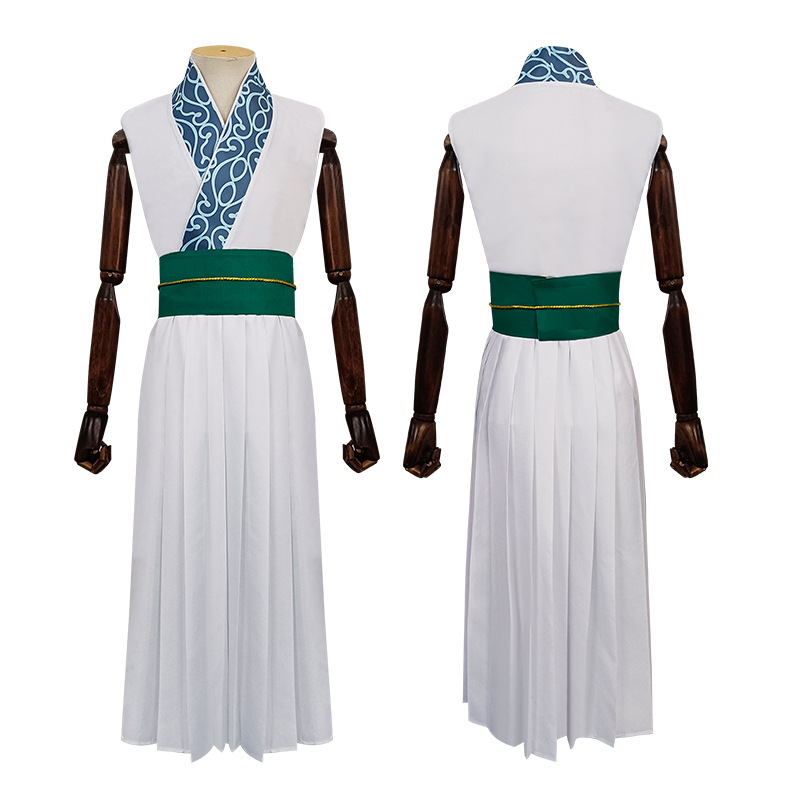 Costume Cosplay Ya Boy Kongming! Zhuge Liang Hanfu pour Homme Robe Bleue Tenue d'Érudit Chinois Ancien Déguisement Halloween Carnaval