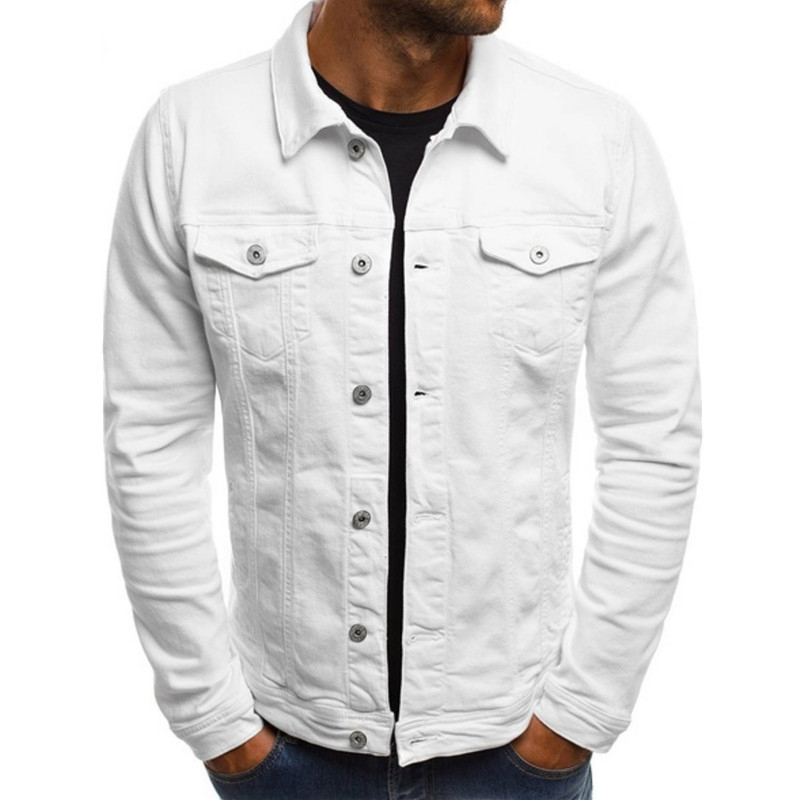 Veste en jean pour homme Printemps-Automne, style mode, à col à revers et boutonnée, type Trucker, Streetwear, Veste de travail, Veste de motard