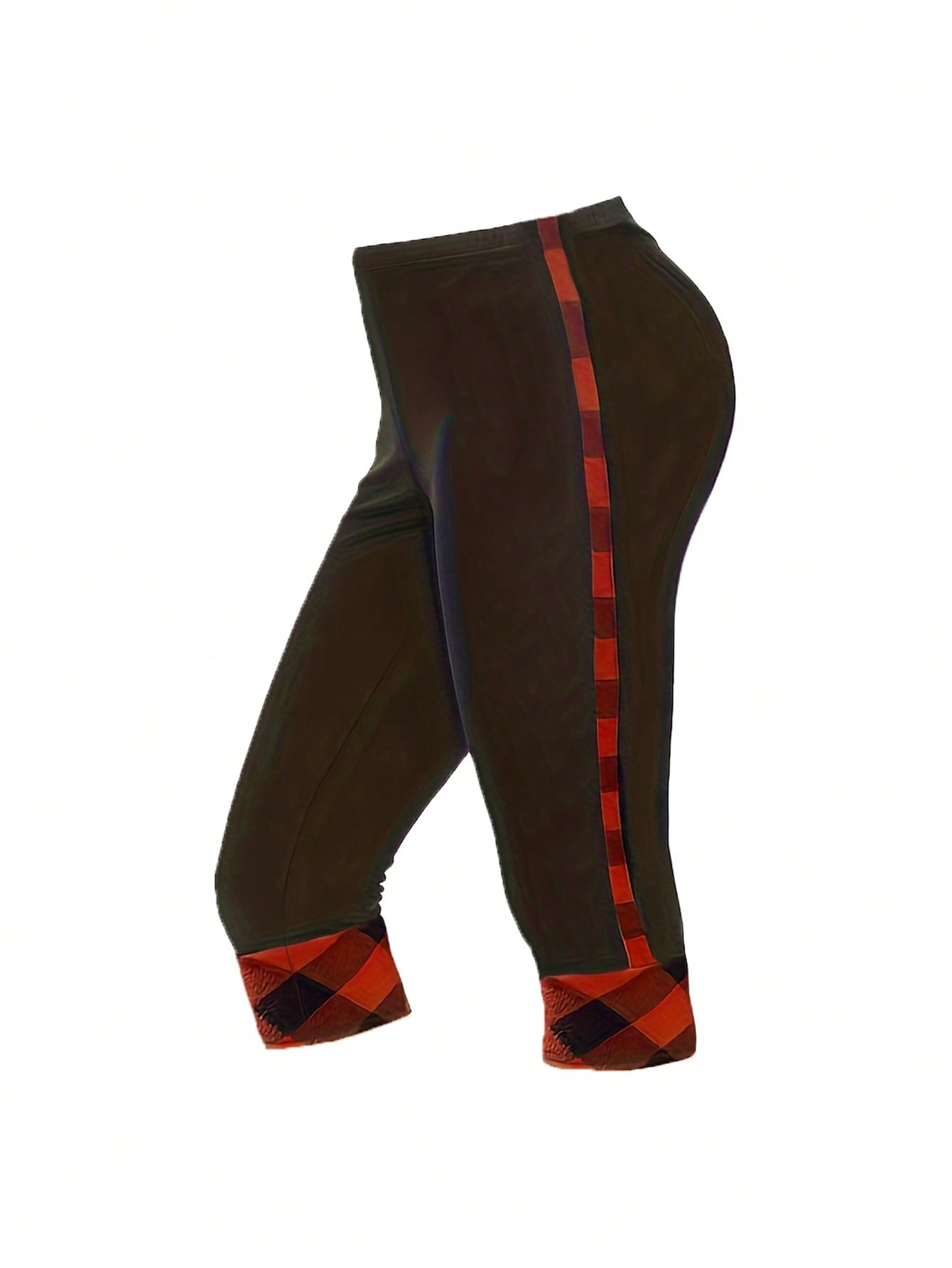 Ensemble deux pièces à imprimé écossais pour femmes, haut à manches courtes découpé croisé, tenues de pantalon capris, vêtements grande taille