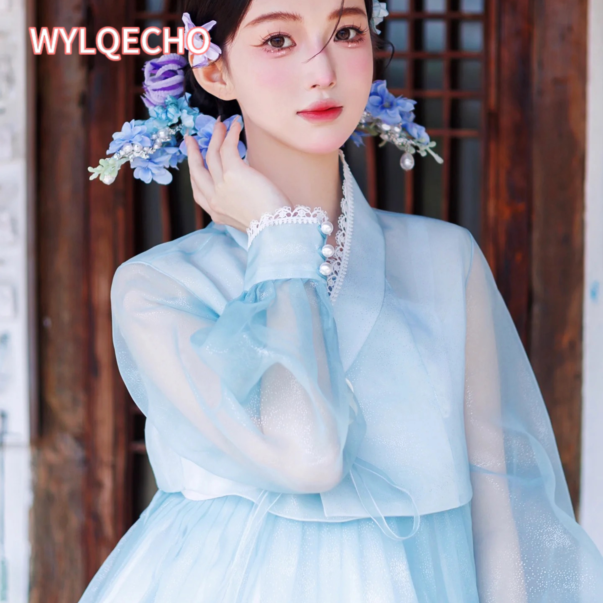 Hanbok Vêtements traditionnels coréens Robe Hanbok pour femmes Nouveau bleu Modernisé Hanbok Costume d'Halloween Cosplay Mariage Hanbok한