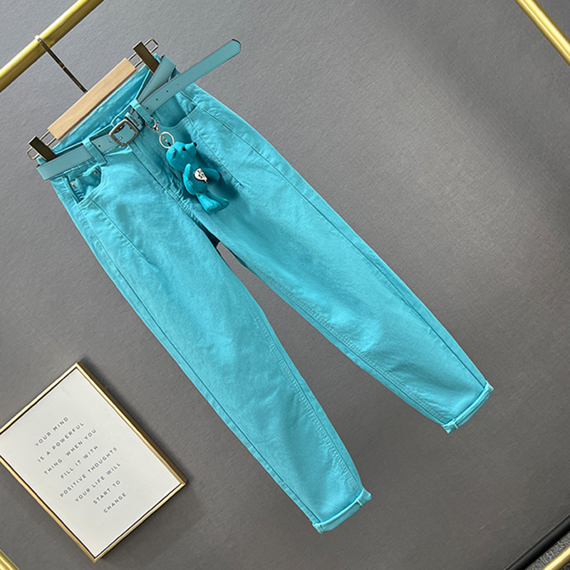 Jeans Station européenne pour femmes, 2023, nouvelle mode printemps automne, taille haute, polyvalente, ample, coton, Stretch, Denim, sarouel